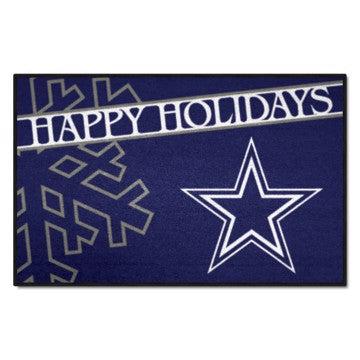 Wholesale-Dallas Cowboys Happy Holidays Starter Mat NFL Accent Rug - 19" x 30" SKU: 17631