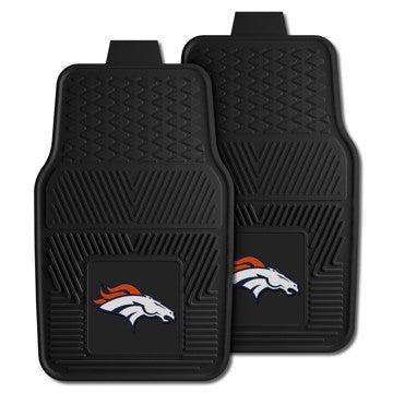 Wholesale-Denver Broncos 2-pc Vinyl Car Mat Set NFL Auto Floor Mat - 2 piece Set - 17" x 27" SKU: 8768