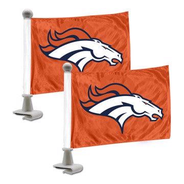 Wholesale-Denver Broncos Ambassador Flags NFL Mini Auto Flags - 2 Piece - 4" x 6" SKU: 61865