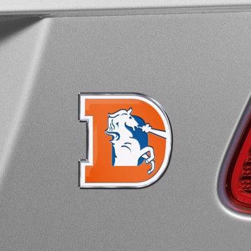 Wholesale-Denver Broncos Embossed Color Emblem 2 NFL Exterior Auto Accessory - Aluminum Color SKU: 60597