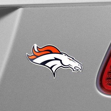 Wholesale-Denver Broncos Embossed Color Emblem NFL Exterior Auto Accessory - Aluminum Color SKU: 60454