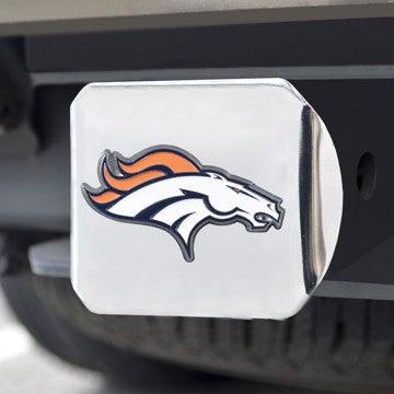 Wholesale-Denver Broncos Hitch Cover NFL Color Emblem on Chrome Hitch - 3.4" x 4" SKU: 22555