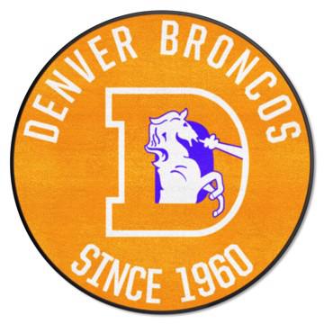 Wholesale-Denver Broncos Roundel Mat - Retro Collection NFL Accent Rug - Round - 27" diameter SKU: 32591