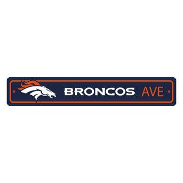 Wholesale-Denver Broncos Team Color Street Sign Décor 4in. X 24in. Lightweight NFL Lightweight Décor - 4" X 24" SKU: 32209