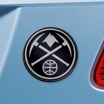 Wholesale-Denver Nuggets Emblem - Chrome NBA Exterior Auto Accessory - Chrome Emblem - 3" x 3.2" SKU: 17587