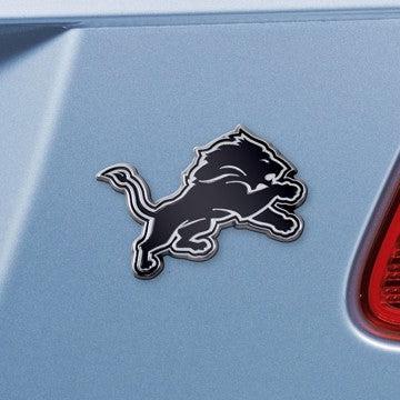 Wholesale-Detroit Lions Emblem - Chrome NFL Exterior Auto Accessory - Chrome Emblem - 2" x 3.2" SKU: 21518