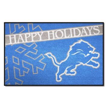 Wholesale-Detroit Lions Happy Holidays Starter Mat NFL Accent Rug - 19" x 30" SKU: 17633