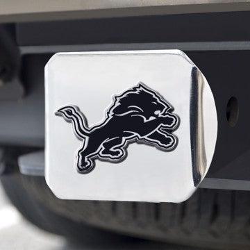 Wholesale-Detroit Lions Hitch Cover NFL Chrome Emblem on Chrome Hitch - 3.4" x 4" SKU: 21519
