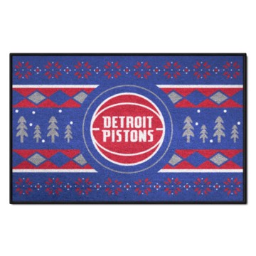Wholesale-Detroit Pistons Holiday Sweater Starter Mat NBA Accent Rug - 19" x 30" SKU: 26823