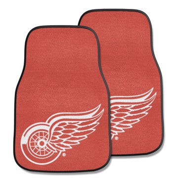 Wholesale-Detroit Red Wings 2-pc Carpet Car Mat Set NHL Auto Floor Mat - 2 piece Set - 17" x 27" SKU: 10286