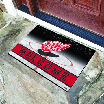 Wholesale-Detroit Red Wings Crumb Rubber Door Mat NHL Outdoor Door Mat - 18" x 30" SKU: 21271