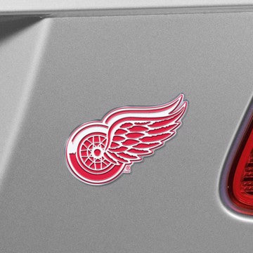 Wholesale-Detroit Red Wings Embossed Color Emblem NHL Exterior Auto Accessory - Aluminum Color SKU: 60486