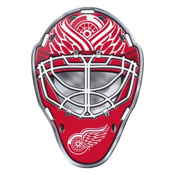 Wholesale-Detroit Red Wings Embossed Helmet Emblem NHL Exterior Auto Accessory - Aluminum Color SKU: 60721
