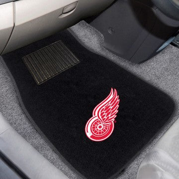 Wholesale-Detroit Red Wings Embroidered Car Mat Set NHL Auto Floor Mat - 2 piece Set - 17" x 25.5" SKU: 17089