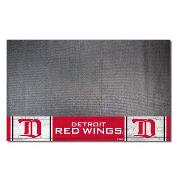 Wholesale-Detroit Red Wings Grill Mat - Retro Collection NHL Vinyl Mat - 26" x 42" SKU: 35478