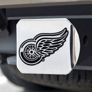 Wholesale-Detroit Red Wings Hitch Cover NHL Chrome Emblem on Chrome Hitch - 3.4" x 4" SKU: 14966
