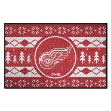Wholesale-Detroit Red Wings Holiday Sweater Starter Mat NHL Accent Rug - 19" x 30" SKU: 26854