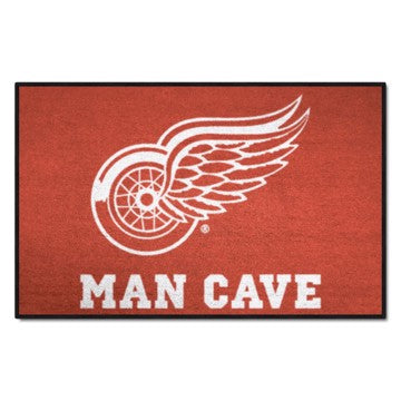 Wholesale-Detroit Red Wings Man Cave Starter NHL Accent Rug - 19" x 30" SKU: 14426