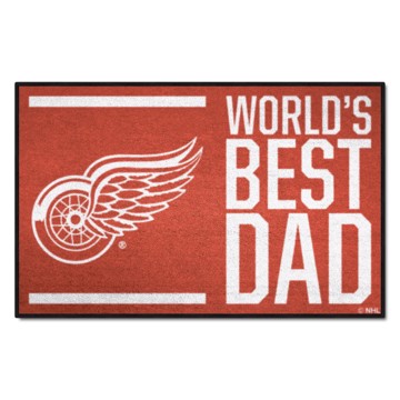 Wholesale-Detroit Red Wings Starter Mat - World's Best Dad NHL Accent Rug - 19" x 30" SKU: 31154