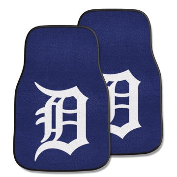 Wholesale-Detroit Tigers 2-pc Carpet Car Mat Set MLB Auto Floor Mat - 2 piece Set - 17" x 27" SKU: 6379