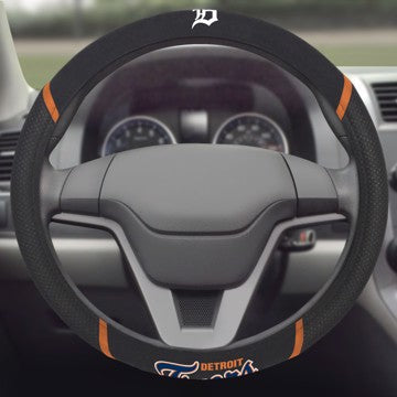 Wholesale-Detroit Tigers Steering Wheel Cover MLB Universal Fit - 15" x 15" SKU: 26583