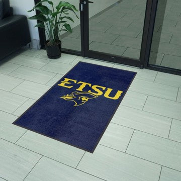 Wholesale-East Tennessee Buccaneers 3X5 High-Traffic Mat with Durable Rubber Backing - Portrait Orientation SKU: 9675