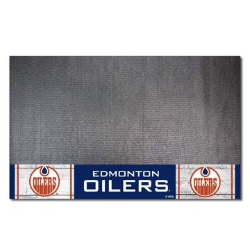 Wholesale-Edmonton Oilers Grill Mat - Retro Collection NHL Vinyl Mat - 26" x 42" SKU: 35485