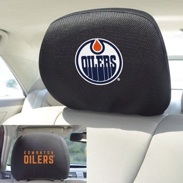 Wholesale-Edmonton Oilers Headrest Cover Set NHL Universal Fit - 10" x 13" SKU: 17016