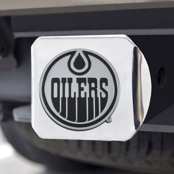 Wholesale-Edmonton Oilers Hitch Cover NHL Chrome Emblem on Chrome Hitch - 3.4" x 4" SKU: 17022