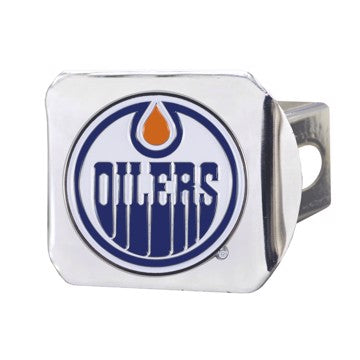 Wholesale-Edmonton Oilers Hitch Cover NHL Color Emblem on Chrome Hitch - 3.4" x 4" SKU: 22770