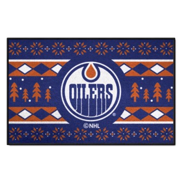 Wholesale-Edmonton Oilers Holiday Sweater Starter Mat NHL Accent Rug - 19" x 30" SKU: 26855