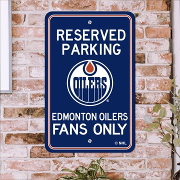 Wholesale-Edmonton Oilers Reserved Parking Sign NHL Lightweight Décor - 18" X 11.5" SKU: 33635