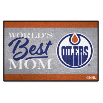 Wholesale-Edmonton Oilers Starter Mat - World's Best Mom NHL Accent Rug - 19" x 30" SKU: 34148