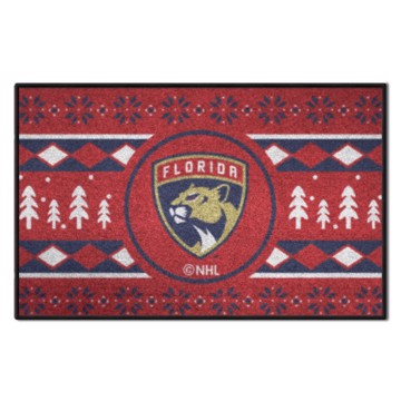 Wholesale-Florida Panthers Holiday Sweater Starter Mat NHL Accent Rug - 19" x 30" SKU: 26856