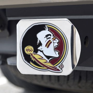 Wholesale-Florida State Hitch Cover Florida State University - 3.4"x4" - Color Emblem on Chrome Hitch - 3.4"x4" SKU: 22683