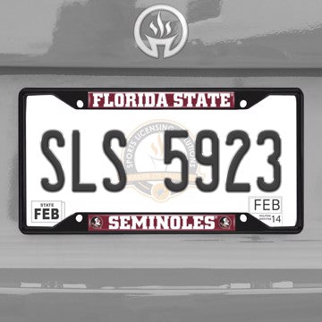 Wholesale-Florida State University License Plate Frame - Black Florida State - NCAA - Black Metal License Plate Frame SKU: 31249