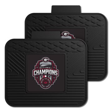 Wholesale-Georgia Bulldogs 2022-23 National Champions 2 Utility Mats Back Seat Car Floor Mats - 2 Piece Set - 14" x 17" SKU: 38420