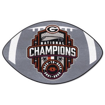 Wholesale-Georgia Bulldogs 2022-23 National Champions Football Mat Accent Rug - Shaped - 20.5" x 32.5" SKU: 38415