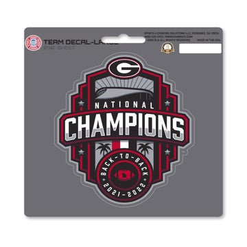 Wholesale-Georgia Bulldogs 2022-23 National Champions Large Decal 1 Piece - 8” x 8” (total) SKU: 38449