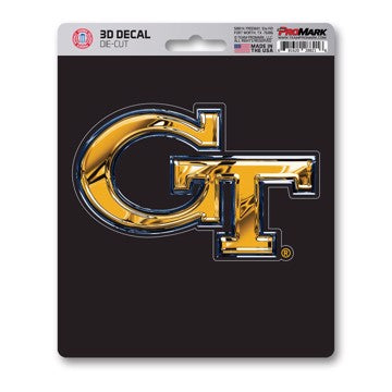 Wholesale-Georgia Tech 3D Decal Georgia Tech 3D Decal 5” x 6.25” - "GT" Logo SKU: 62811