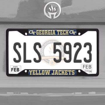 Wholesale-Georgia Tech License Plate Frame - Black Georgia Tech - NCAA - Black Metal License Plate Frame SKU: 31251