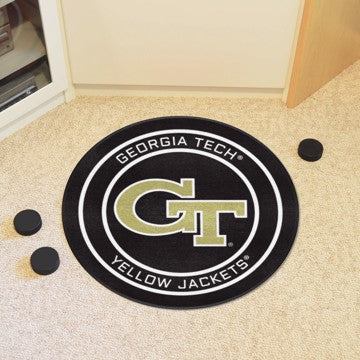 Wholesale-Georgia Tech Puck Mat Georgia Tech Hockey Puck Rug - 27in. Diameter SKU: 33176