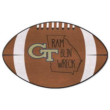 Wholesale-Georgia Tech Yellow Jackets Southern Style Football Mat 20.5"x32.5" SKU: 21111