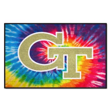 Wholesale-Georgia Tech Yellow Jackets Starter Mat - Tie Dye 19"x30" SKU: 34027