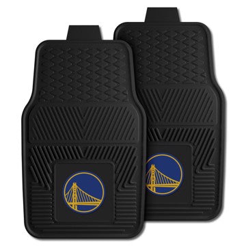 Wholesale-Golden State Warriors 2-pc Vinyl Car Mat Set NBA Auto Floor Mat - 2 piece Set - 17" x 27" SKU: 9268