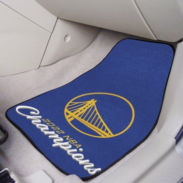 Wholesale-Golden State Warriors 2022 NBA Finals Champions 2-pc Carpet Car Mat Set NBA Auto Floor Mat - 2 piece Set - 17" x 27" SKU: 33584