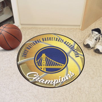 Wholesale-Golden State Warriors 2022 NBA Finals Champions Basketball Mat NBA Accent Rug - Round - 27" diameter SKU: 33582