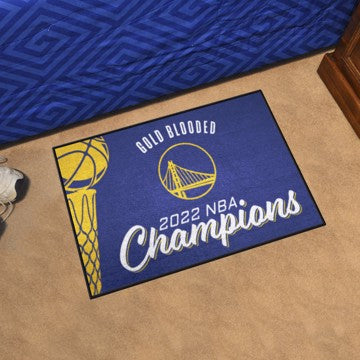 Wholesale-Golden State Warriors 2022 NBA Finals Champions Starter Mat NBA Accent Rug - 19" x 30" SKU: 33581