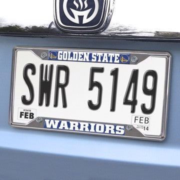 Wholesale-Golden State Warriors License Plate Frame NBA Exterior Auto Accessory - 6.25" x 12.25" SKU: 20409
