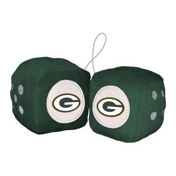 Wholesale-Green Bay Packers Fuzzy Dice NFL 3" Cubes SKU: 31979